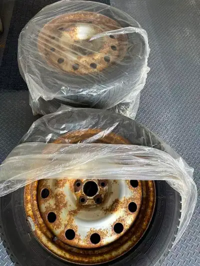 Winter tires (225/55R17) are in good condition. Rims are a little rusty.