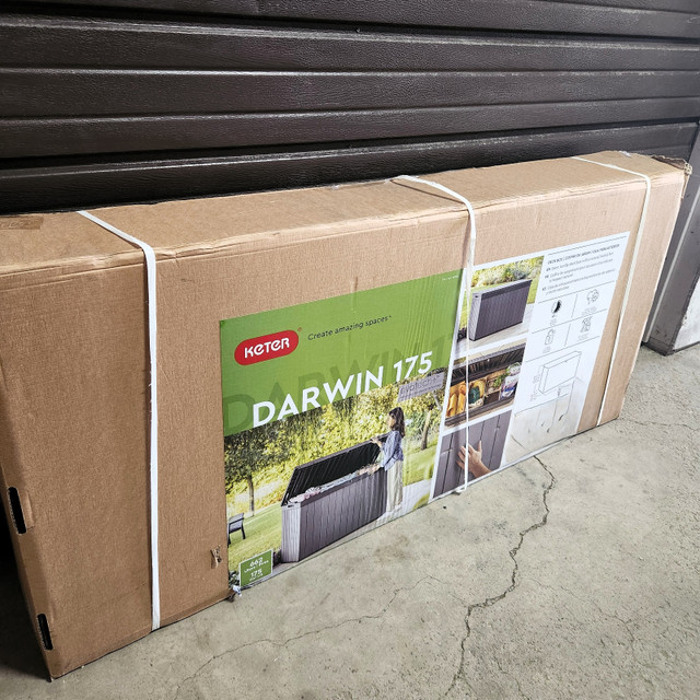 Deck Box 175 Gallon – Keter Darwin, Weather-Resistant, Wood-Look in Outdoor Tools & Storage in Kitchener / Waterloo - Image 3