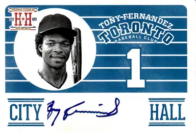 2013, Toronto Blue Jays, Tony Fernandez, Autographed Card - can ship for $5