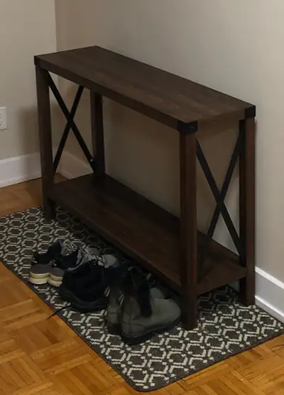 Dark Wood Console Table (48”w X 30”h X 12”d), View more
