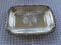 Oneida Silver Tray with Glass Liner