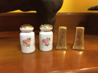 2 Sets of Vintage Salt & Pepper Shakers Nippon Gold Japan