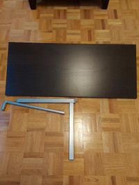 Ikea Wall-mounted drop-leaf table, brown-black
