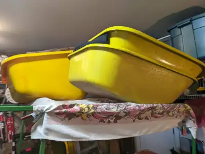 1 NEW and 1 used 6 cu ft replacement barrow tubs . $ 60. ea . Can easily be adapted to replace metal...