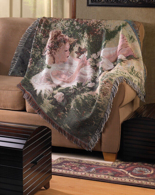 Little Girl Angel Tapestry Throw 50" x 59" Brand New Sweet in Other in Saint John