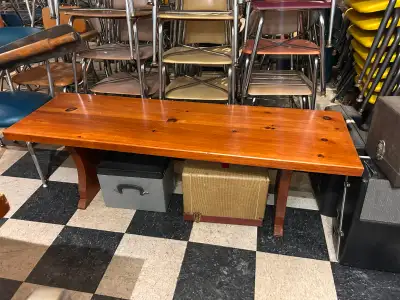 Vintage Wood Coffee Table or Bench 57.5", View more