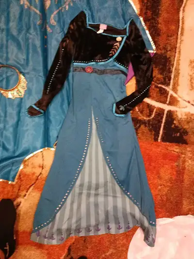 Elsa costume is brand new never used $ 25 Anna costume 5-6 years uses and only$10 Both for$ 30