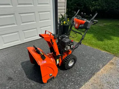 Husqvarna gas powered snowblower in excellent condition it runs and works great it has power steerin...