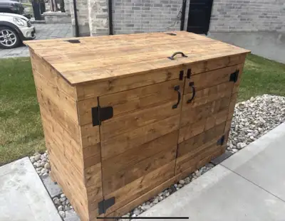 Garbage-recycling-green bin pressure treated enclosure, View more