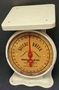 Vintage MCM Kitchen Queen Household Scale 30 lb
