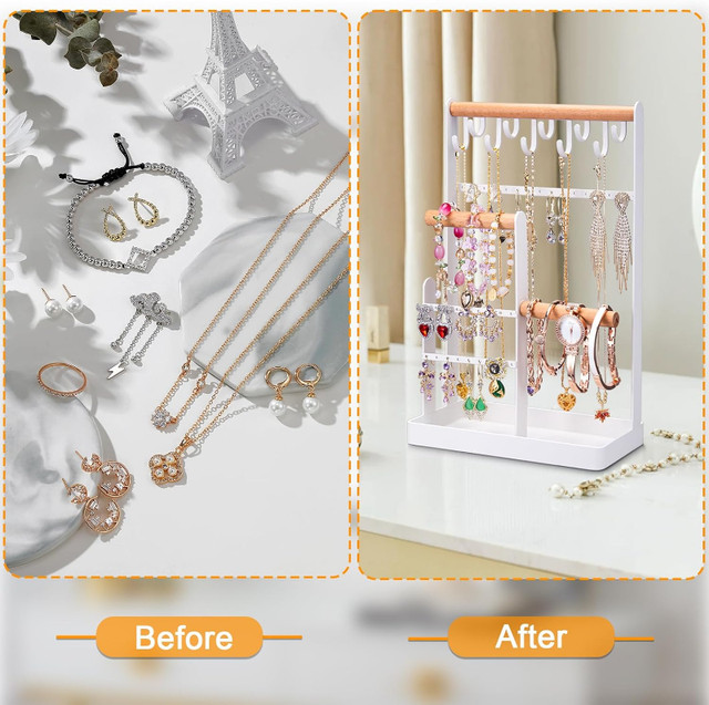 New - Jewelry Organizer Stand, 4 Tier Earring Organizer Necklace in Jewellery & Watches in Markham / York Region - Image 3