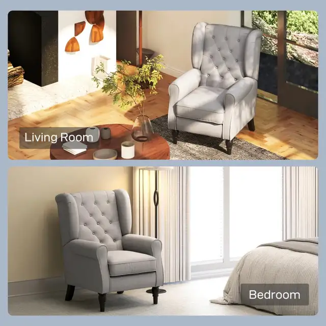 Fabric Accent Chair, Button Tufted Armchair, Upholstered Modern  in Chairs & Recliners in Markham / York Region - Image 8