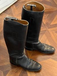 Marlborough equestrian riding boots and helmet