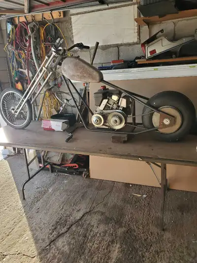 Mini Chopper Project.. New 5hp Tecumseh Formula Engine.. New Comet Clutch.. New Springer Front End.....