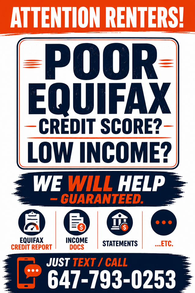 We fix POOR CREDIT SCORE - LOW INCOME issues for RENTERS! TXT US