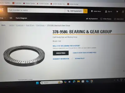 New caterpillar swing bearing fits 374f and 374fl