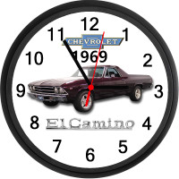 1969 Chevrolet El Camino (Black Cherry) Custom Wall Clock - New