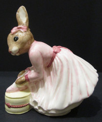 ROYAL DOULTON "BALLERINA BUNNYKINS", PINK TRIM FIGURINE, BOXED