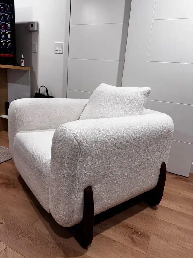 Oversized Boucle Accent Chair (Cuddle Chair), Brand New