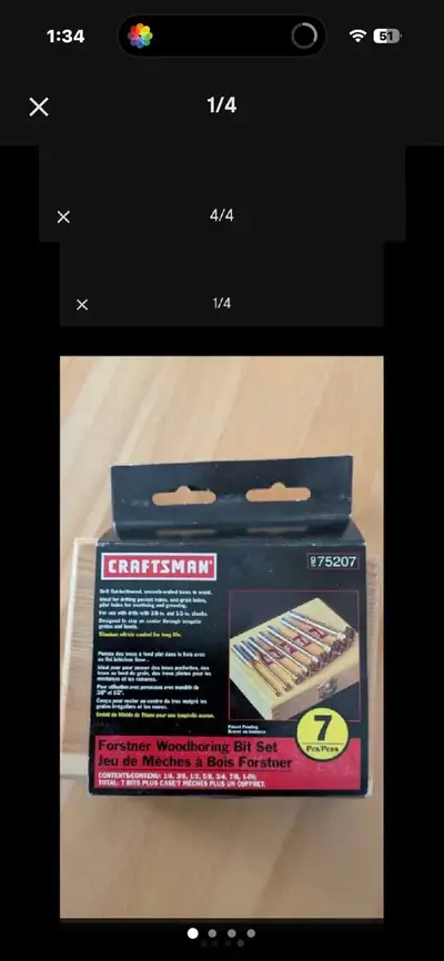 New Craftsman Vintage Forstner Wood Boring Set, View more
