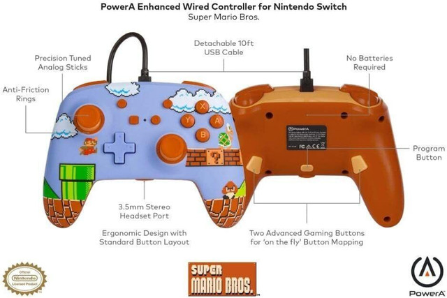 Nintendo Switch Super Mario Bros. Enhanced Wired Controller in Nintendo Switch in Burnaby/New Westminster - Image 4