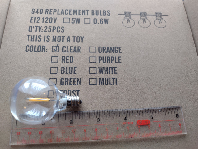 5 ampoules LED G40 (Culot E12) 0,6 W - Transparentes int./ext. dans Autre  à Laval/Rive Nord - Image 3