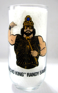 VERRE de LUTTEUR  WWF 1990 WRESTLING MACHO- KING - RANDY SAVAGE