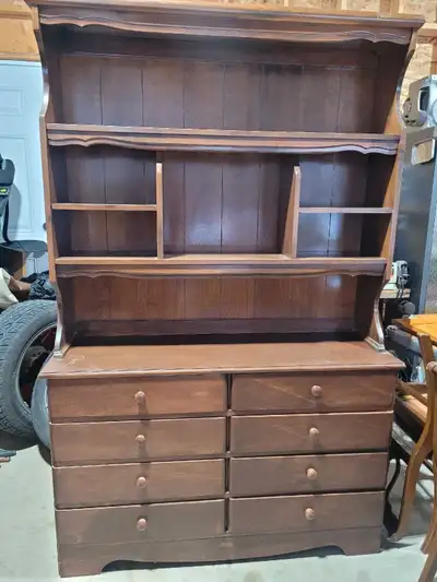 Wood dresser with shelves