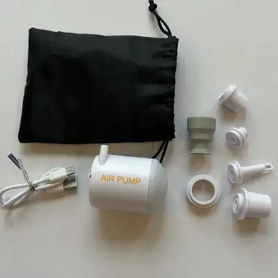 This is a new Deyouzeng portable rechargeable mini air pump and camping light, perfect for inflating...