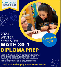 MATH 30-1 DIPLOMA & 1-on-1 tutoring, as low as $15 an hour !