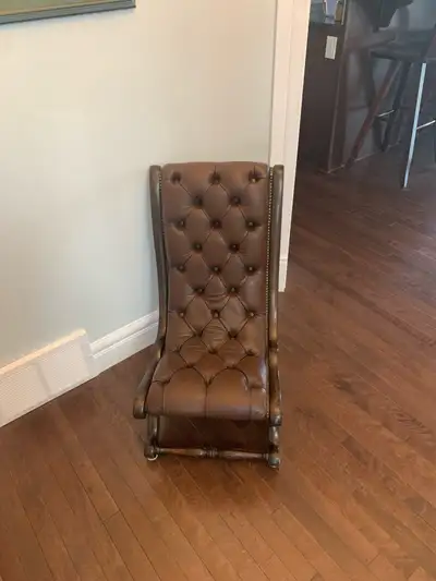 Leather Victorian Slipper Chair
