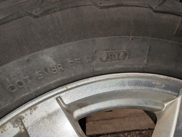 Four Studded Winter Tires on Cadillac Rims - Hankook 235/65-R17 in Tires & Rims in Strathcona County - Image 4