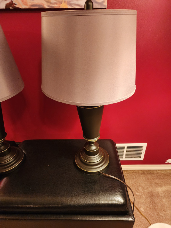 Set of Three Matching Table Lamps 29in Tall in Indoor Lighting & Fans in Edmonton - Image 2