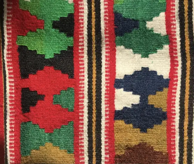 Vintage Colourful Wool Kilim Mat / Small Rug in Rugs, Carpets & Runners in Ottawa - Image 6