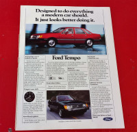 ORIGINAL 1984 FORD TEMPO ECONOMY CAR RETRO AD - ANNONCE AUTO