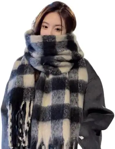 Ski Skate Scarf for Women Gift Cashmere Warm Wool Wrap Shawl