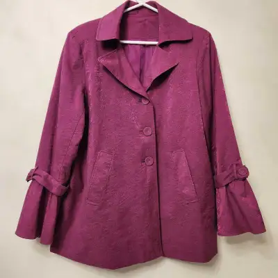 GEORGE SIMONTON Bell Sleeve Paisly Print Women's Fusia Jacket, View more