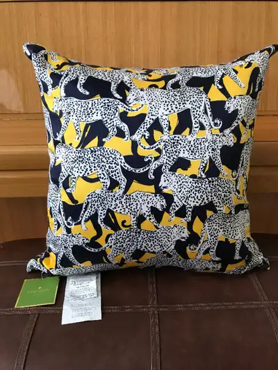 New Kate Spade 20” Leopard  Silk Cotton Throw Pillow, View more