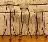 THE VINTAGE THREE PIECE SET ''HURRICAINE'  GLASS CANDLE HOLDER V