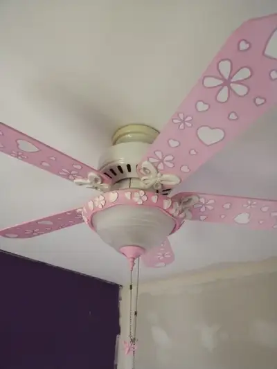Hunter Annabelle 44" Ceiling Fan w/ Light - White Flowers/Pink, View more
