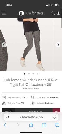Lululemon Wunder Under Hi-Rise Tight Full-On Luxtreme 28” size 8