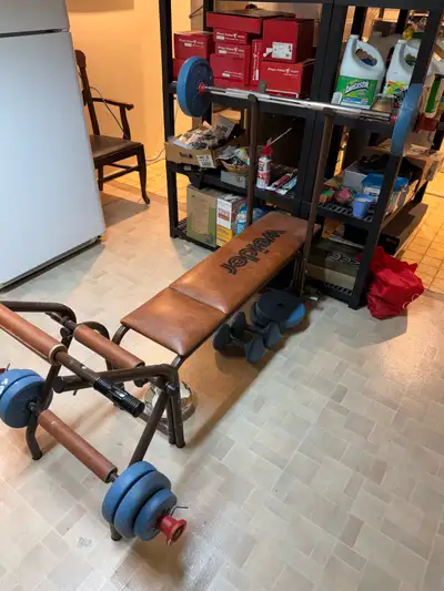 Weight bench and weights, View more