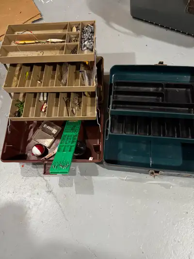 Two tackle boxes with pictured tackle included