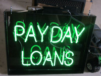 Cheque Cashing  & Payday Loans Neon Signs