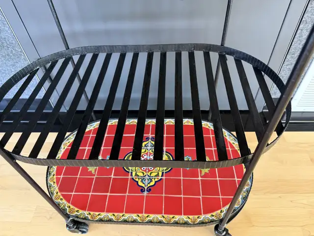 vintage mosaic tile and wrought iron bar cart in Patio & Garden Furniture in London - Image 5