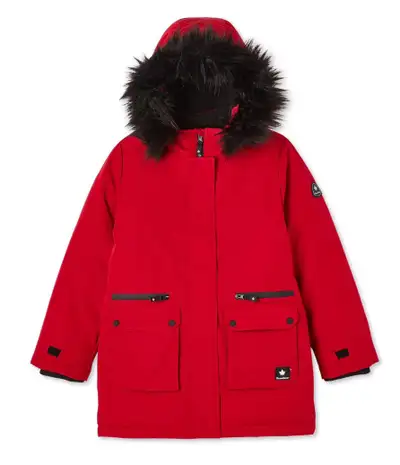 Canadiana Girls' Large Hooded Red Parka, View more