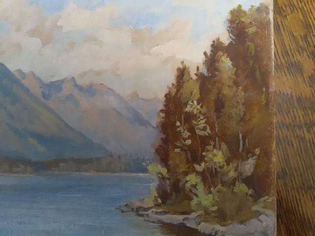 George Thomson oil on artist board of the Canadian Rockies in Arts & Collectibles in Windsor Region - Image 4