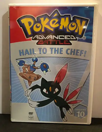 Pokémon advance battle hail to the chef! Vol. 10 DVD In Good Condition Five Shows: 1. Sitting Psyduc...