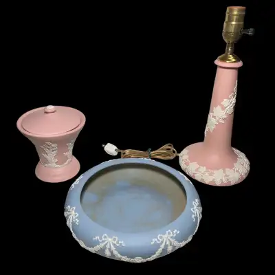 Vintage ECanada Art Deco Canadian Pottery Lamp Covered Dish Bowl, View more