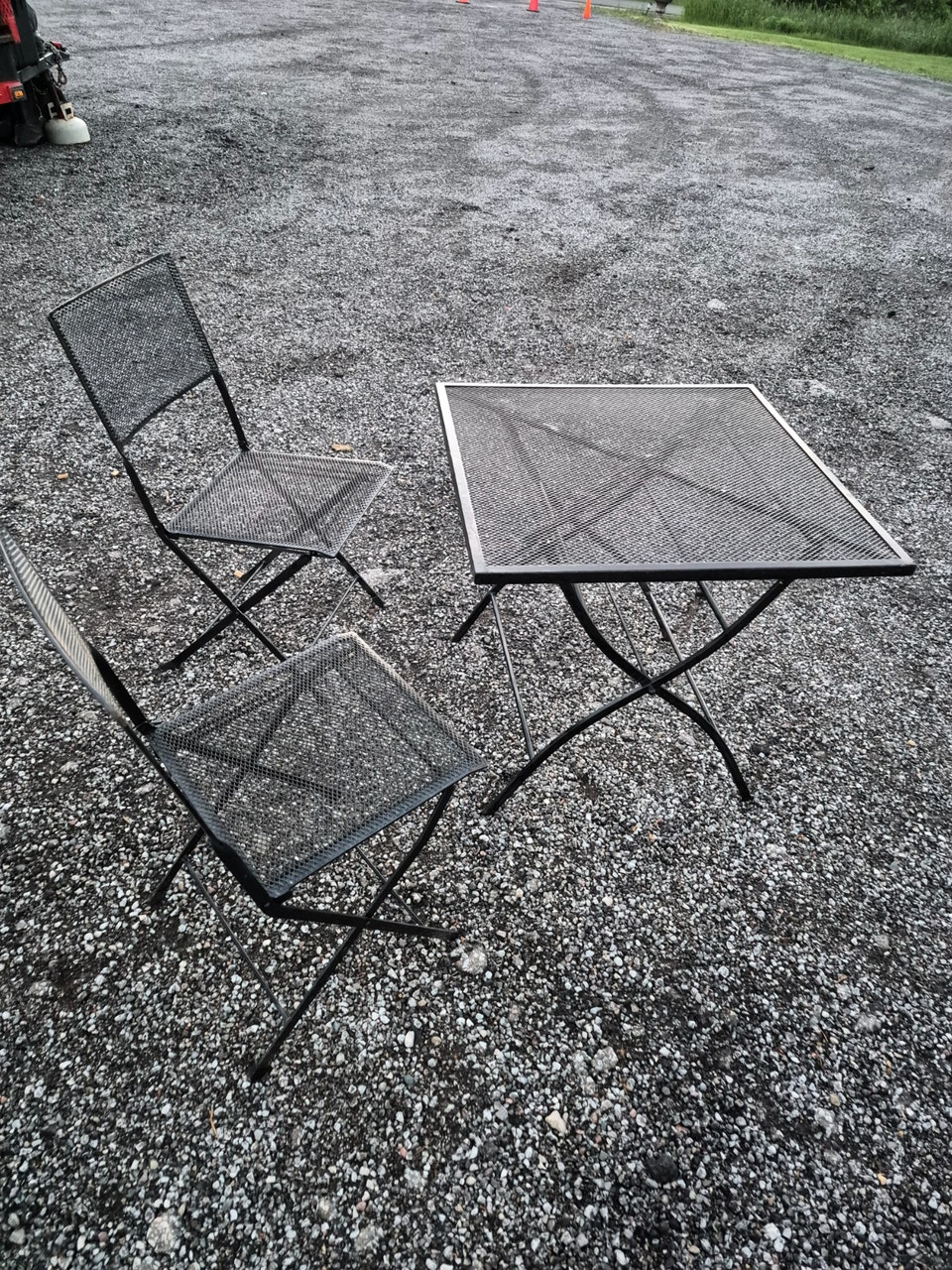 Black metal folding chairs & folding table strong | Chairs & Recliners ...